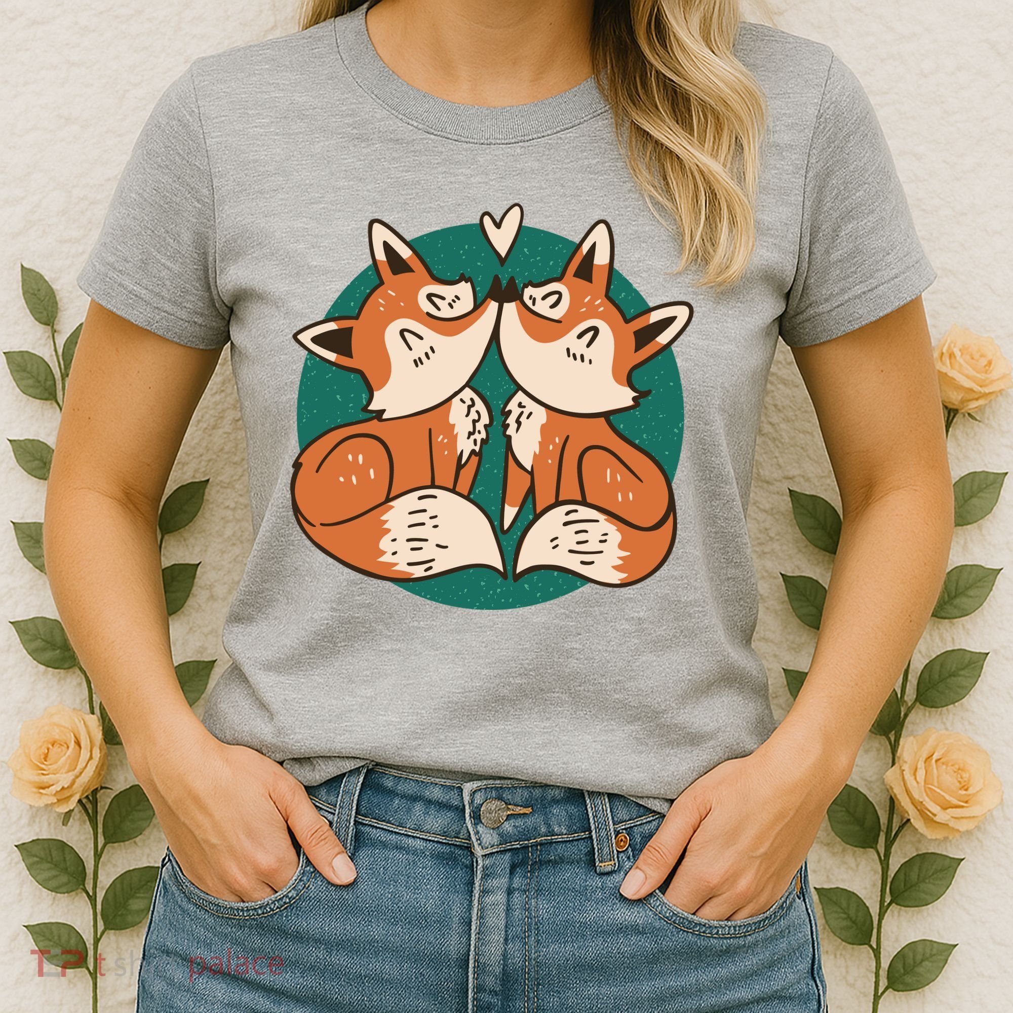 Foxes Kissing Cute Women's T-Shirt