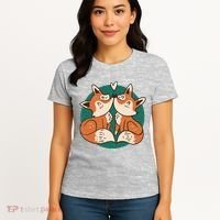 Foxes Kissing Cute Women's T-Shirt thumb 4