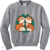 Foxes Kissing Cute Kids Sweatshirt thumb 0
