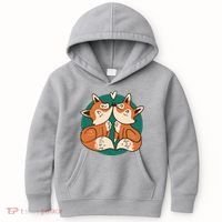 Foxes Kissing Cute Kids Hoodie thumb 0