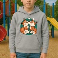 Foxes Kissing Cute Kids Hoodie thumb 2