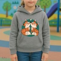 Foxes Kissing Cute Kids Hoodie thumb 3