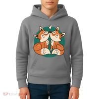 Foxes Kissing Cute Kids Hoodie thumb 4