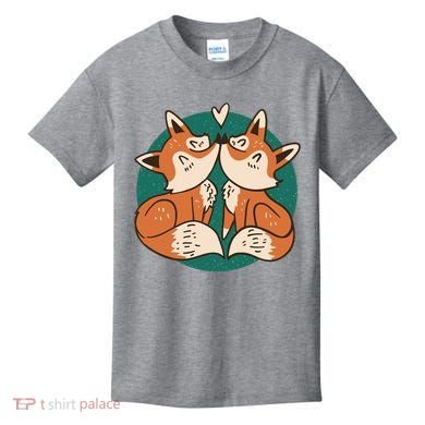 Foxes Kissing Cute Kids T-Shirt