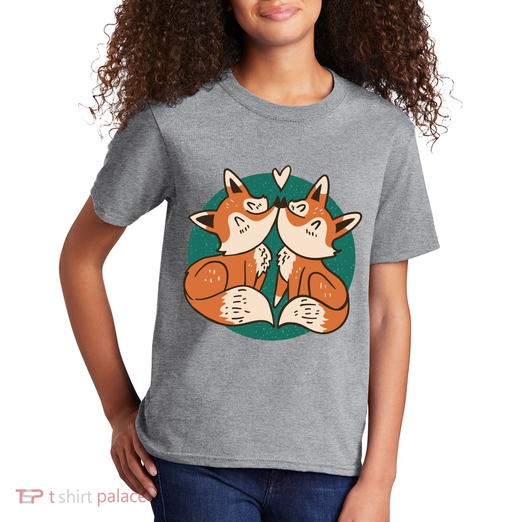Foxes Kissing Cute Kids T-Shirt