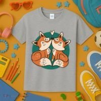 Foxes Kissing Cute Kids T-Shirt thumb 3