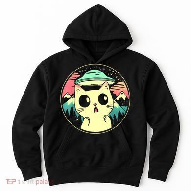 Funny Kawaii Cat Aliens And Ufo Hoodie