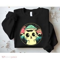 Funny Kawaii Cat Aliens And Ufo Sweatshirt thumb 2