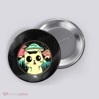 Funny Kawaii Cat Aliens And Ufo Button thumb 0