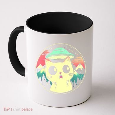 Funny Kawaii Cat Aliens And Ufo Coffee Mug