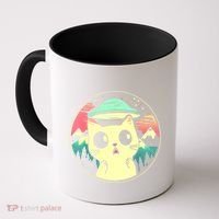 Funny Kawaii Cat Aliens And Ufo Coffee Mug thumb 0