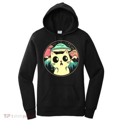 Funny Kawaii Cat Aliens And Ufo Women's Hoodie