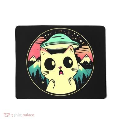 Funny Kawaii Cat Aliens And Ufo Mousepad