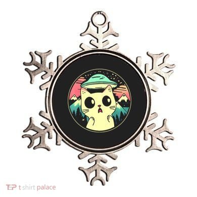 Funny Kawaii Cat Aliens And Ufo Ornament