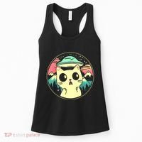 Funny Kawaii Cat Aliens And Ufo Women's Tank Top thumb 0