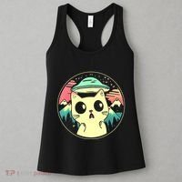 Funny Kawaii Cat Aliens And Ufo Women's Tank Top thumb 3