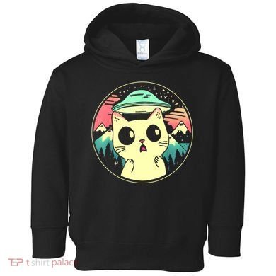 Funny Kawaii Cat Aliens And Ufo Toddler Hoodie