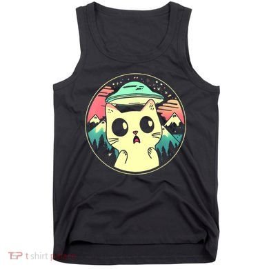 Funny Kawaii Cat Aliens And Ufo Tank Top