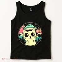 Funny Kawaii Cat Aliens And Ufo Tank Top thumb 2