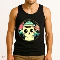 Funny Kawaii Cat Aliens And Ufo Tank Top thumb 3