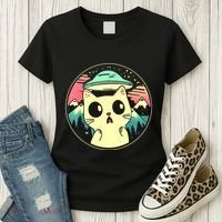 Funny Kawaii Cat Aliens And Ufo Women's T-Shirt thumb 3