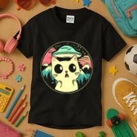Funny Kawaii Cat Aliens And Ufo Kids T-Shirt thumb 3