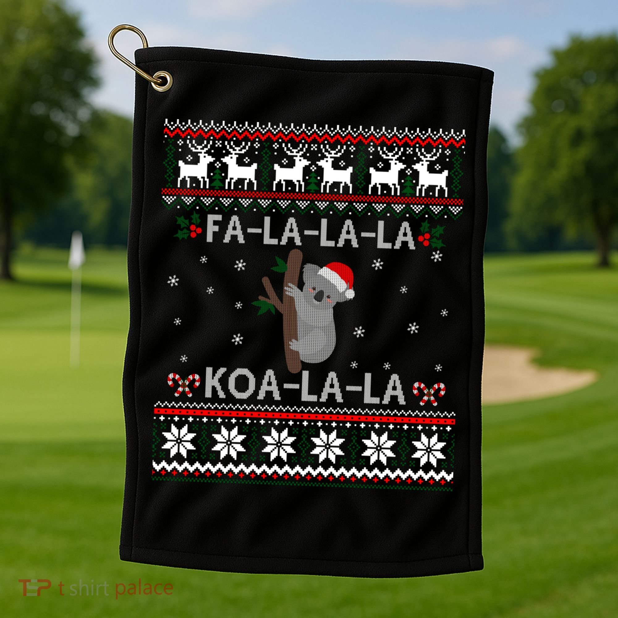 Falala Koalalala Cute Koala Bear Australian Xmas Ugly Cool Gift Golf Towel