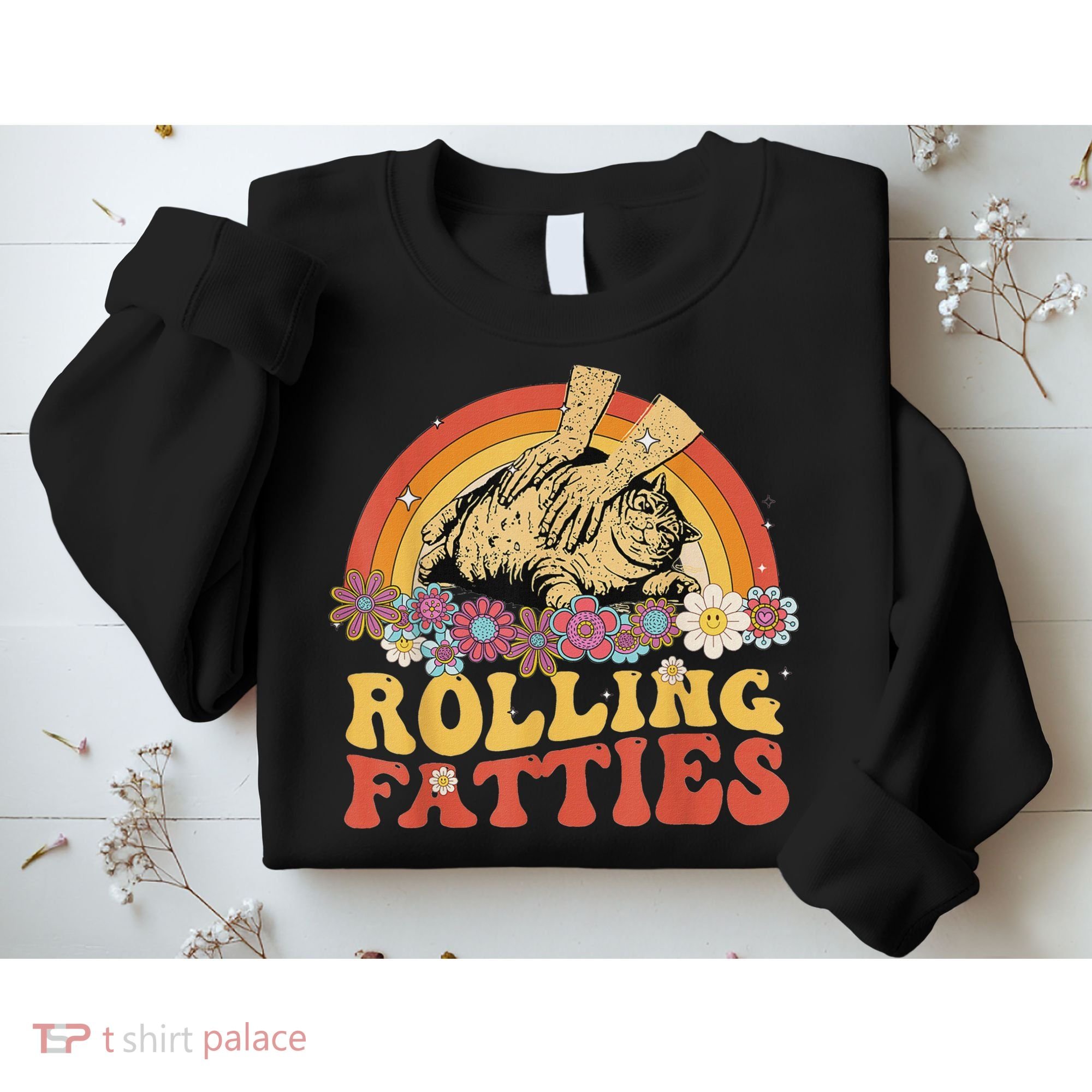 Fat Kitten Cat Rolling Fatties Cute Kitty Owner Sweatshirt