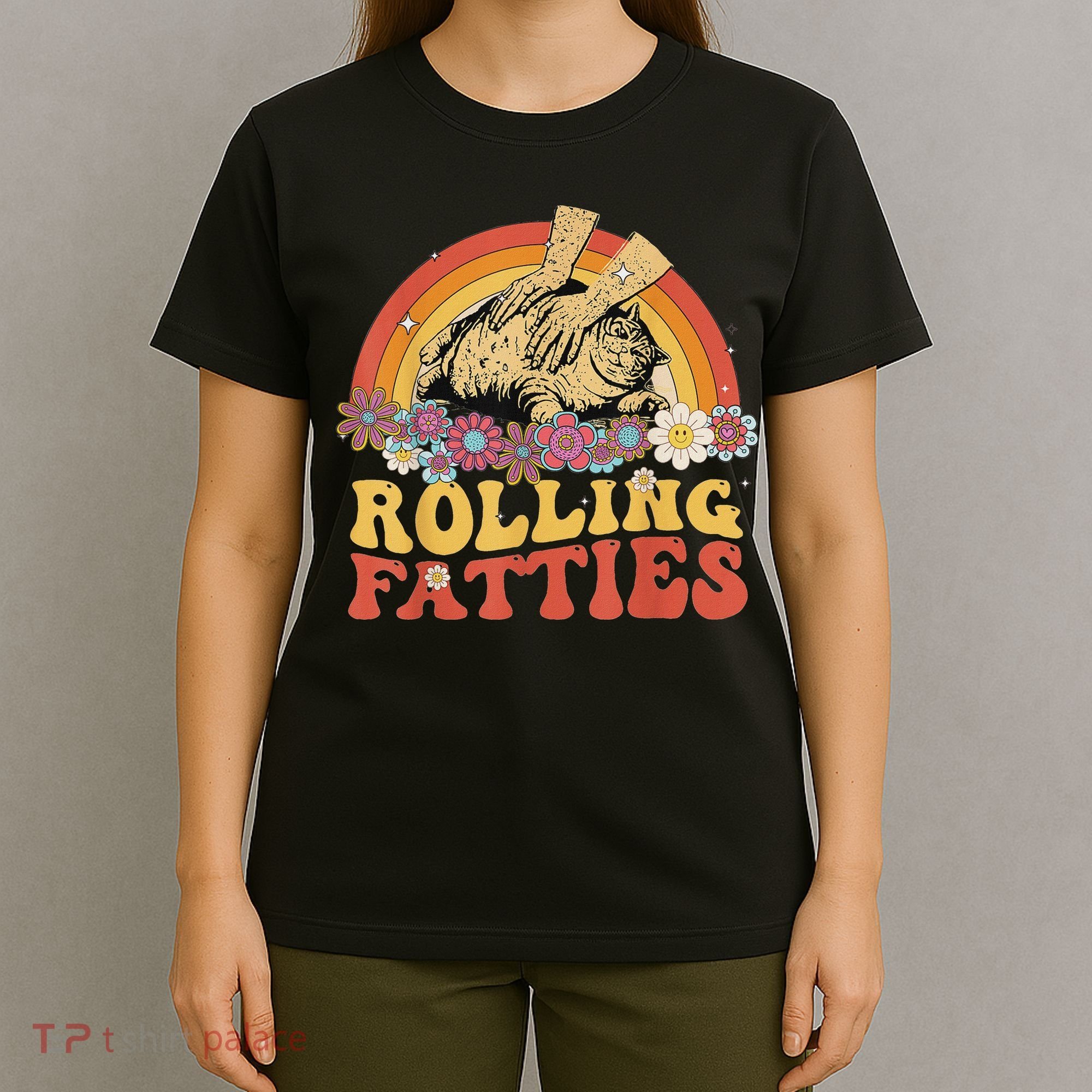 Fat Kitten Cat Rolling Fatties Cute Kitty Owner T-Shirt