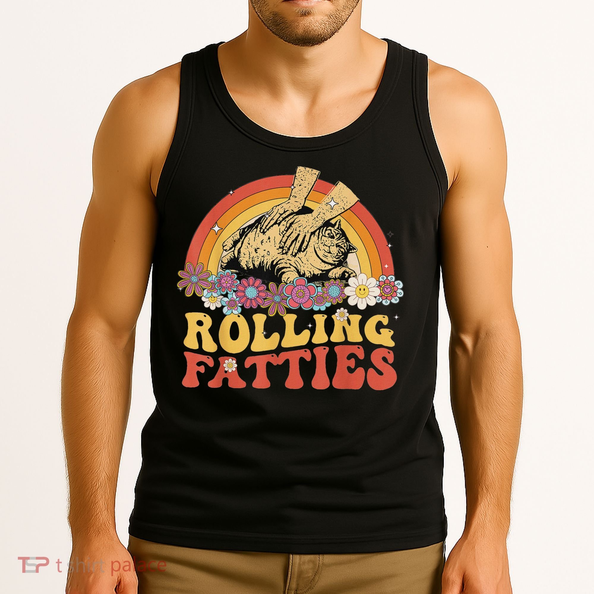 Fat Kitten Cat Rolling Fatties Cute Kitty Owner Tank Top