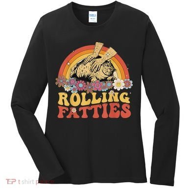 Fat Kitten Cat Rolling Fatties Cute Kitty Owner Women's Long Sleeve Shirt