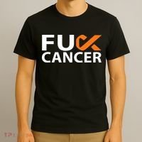 Fuck Kidney Cancer FU FU Orange Ribbon Cancer Awareness T-Shirt thumb 3
