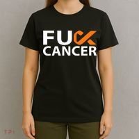 Fuck Kidney Cancer FU FU Orange Ribbon Cancer Awareness T-Shirt thumb 4