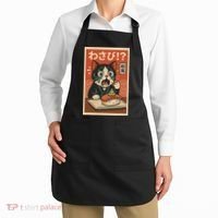Fuuny Kawaii Cat Crying Over Wasabi Gift For Cat Lovers Apron thumb 2