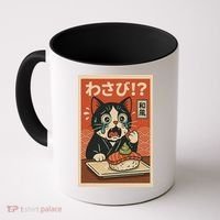 Fuuny Kawaii Cat Crying Over Wasabi Gift For Cat Lovers Coffee Mug thumb 0