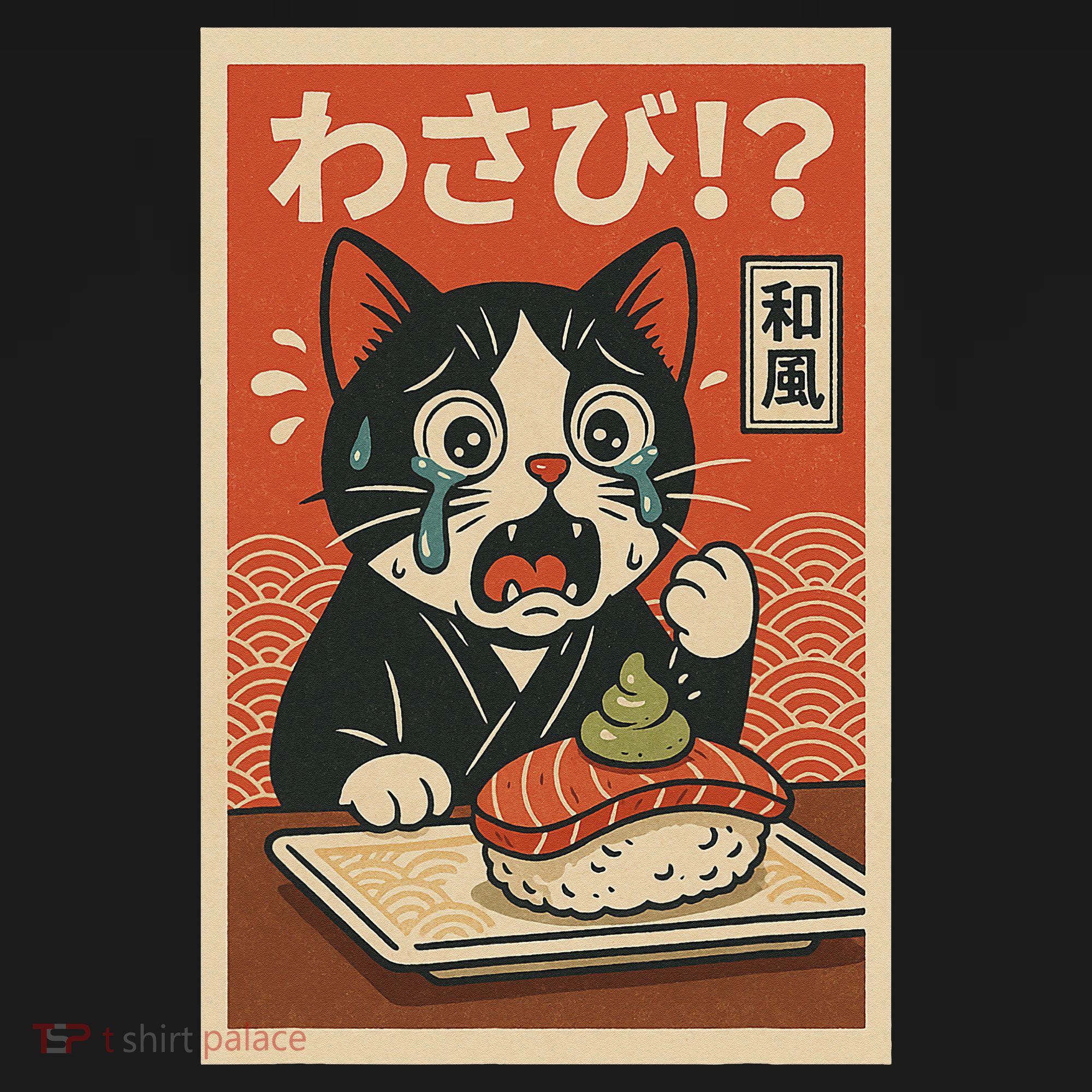 Fuuny Kawaii Cat Crying Over Wasabi Gift For Cat Lovers Women's Hoodie