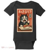 Fuuny Kawaii Cat Crying Over Wasabi Gift For Cat Lovers Baby Bodysuit thumb 0