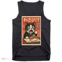 Fuuny Kawaii Cat Crying Over Wasabi Gift For Cat Lovers Tank Top thumb 0