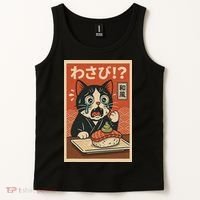 Fuuny Kawaii Cat Crying Over Wasabi Gift For Cat Lovers Tank Top thumb 2