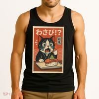 Fuuny Kawaii Cat Crying Over Wasabi Gift For Cat Lovers Tank Top thumb 3
