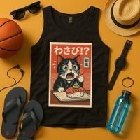 Fuuny Kawaii Cat Crying Over Wasabi Gift For Cat Lovers Tank Top thumb 4