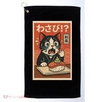 Fuuny Kawaii Cat Crying Over Wasabi Gift For Cat Lovers Golf Towel thumb 0