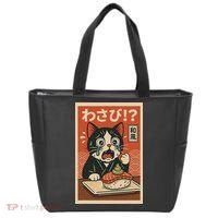 Fuuny Kawaii Cat Crying Over Wasabi Gift For Cat Lovers Tote Bag thumb 0