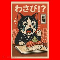 Fuuny Kawaii Cat Crying Over Wasabi Gift For Cat Lovers Santa Hat thumb 1