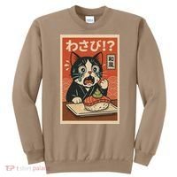 Fuuny Kawaii Cat Crying Over Wasabi Gift For Cat Lovers Sweatshirt thumb 0