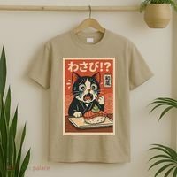 Fuuny Kawaii Cat Crying Over Wasabi Gift For Cat Lovers T-Shirt thumb 2