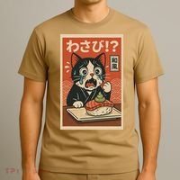 Fuuny Kawaii Cat Crying Over Wasabi Gift For Cat Lovers T-Shirt thumb 3