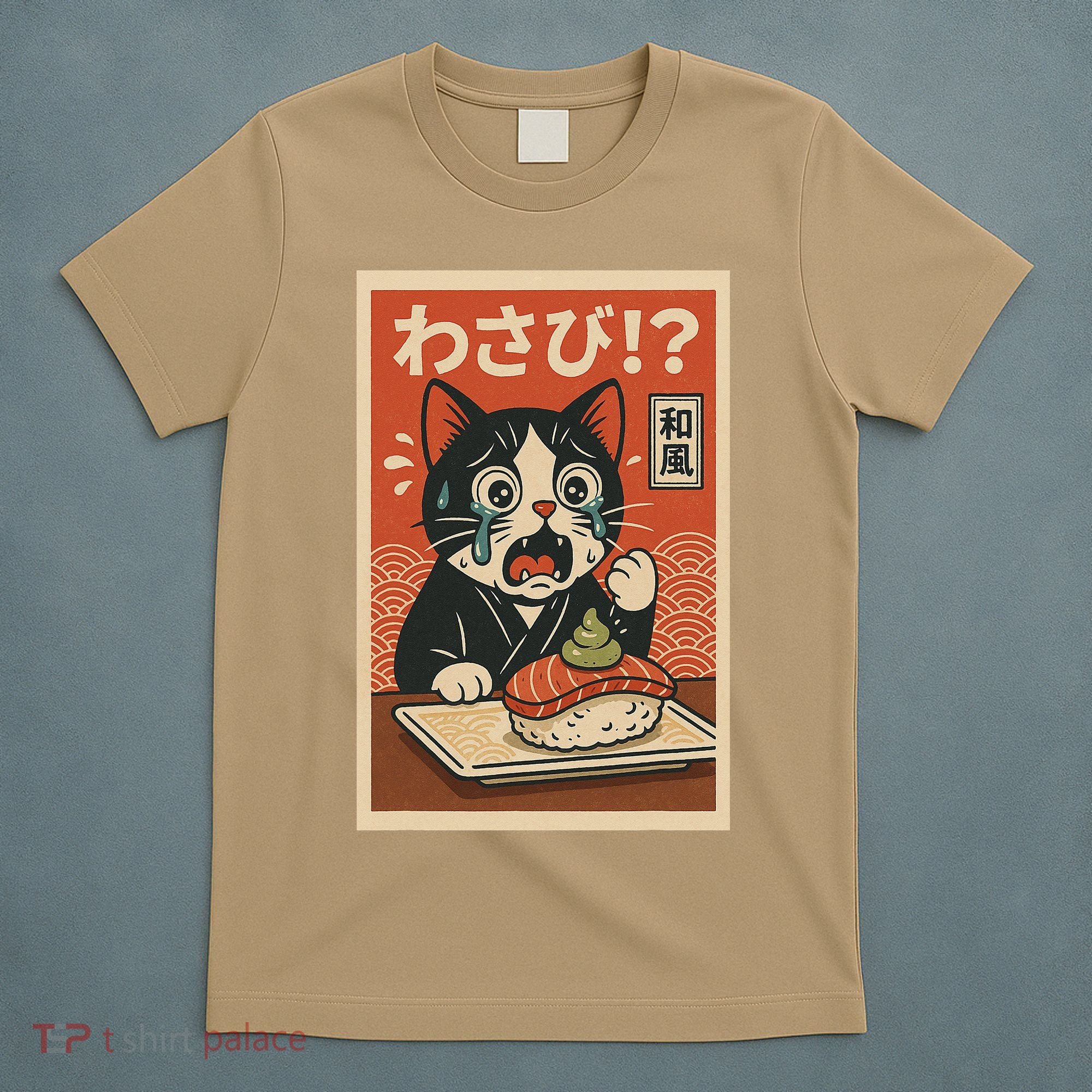 Fuuny Kawaii Cat Crying Over Wasabi Gift For Cat Lovers T-Shirt