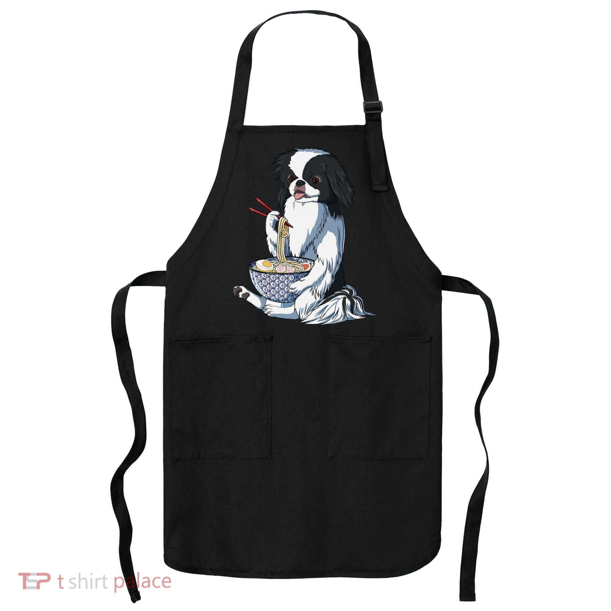 Funny Kawaii Dog Eats Ramen Noodles Japanese Chin Apron