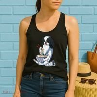 Funny Kawaii Dog Eats Ramen Noodles Japanese Chin Women's Tank Top thumb 2